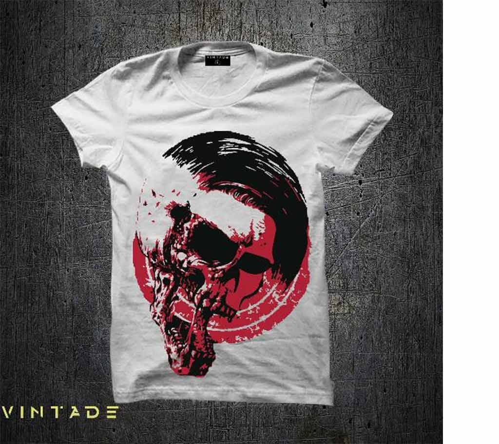 'Skull'- mens cotton round neck t shirt 