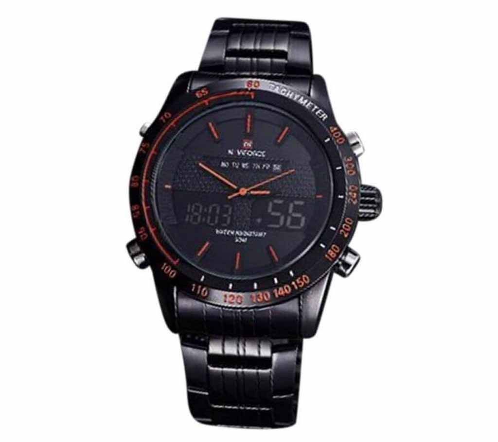 Naviforce Black Stainless Steel Wrist Watch For Men (Copy)