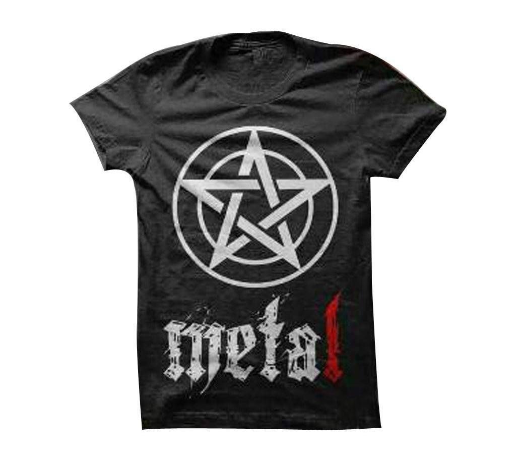 Metal - Mens Round Neck Cotton T-shirt