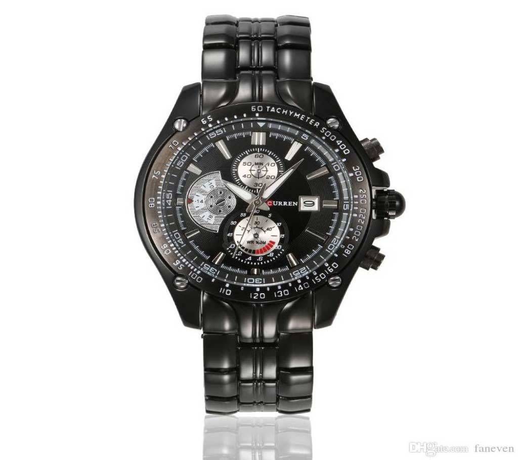 CURREN 8083 Black Stainless Steel Watch For Men - Black