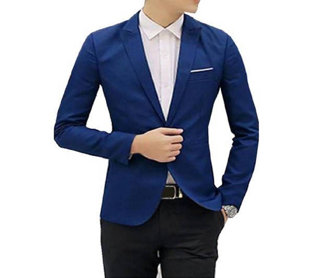 Nevy Blue Sinthetic casual Blazer For Men