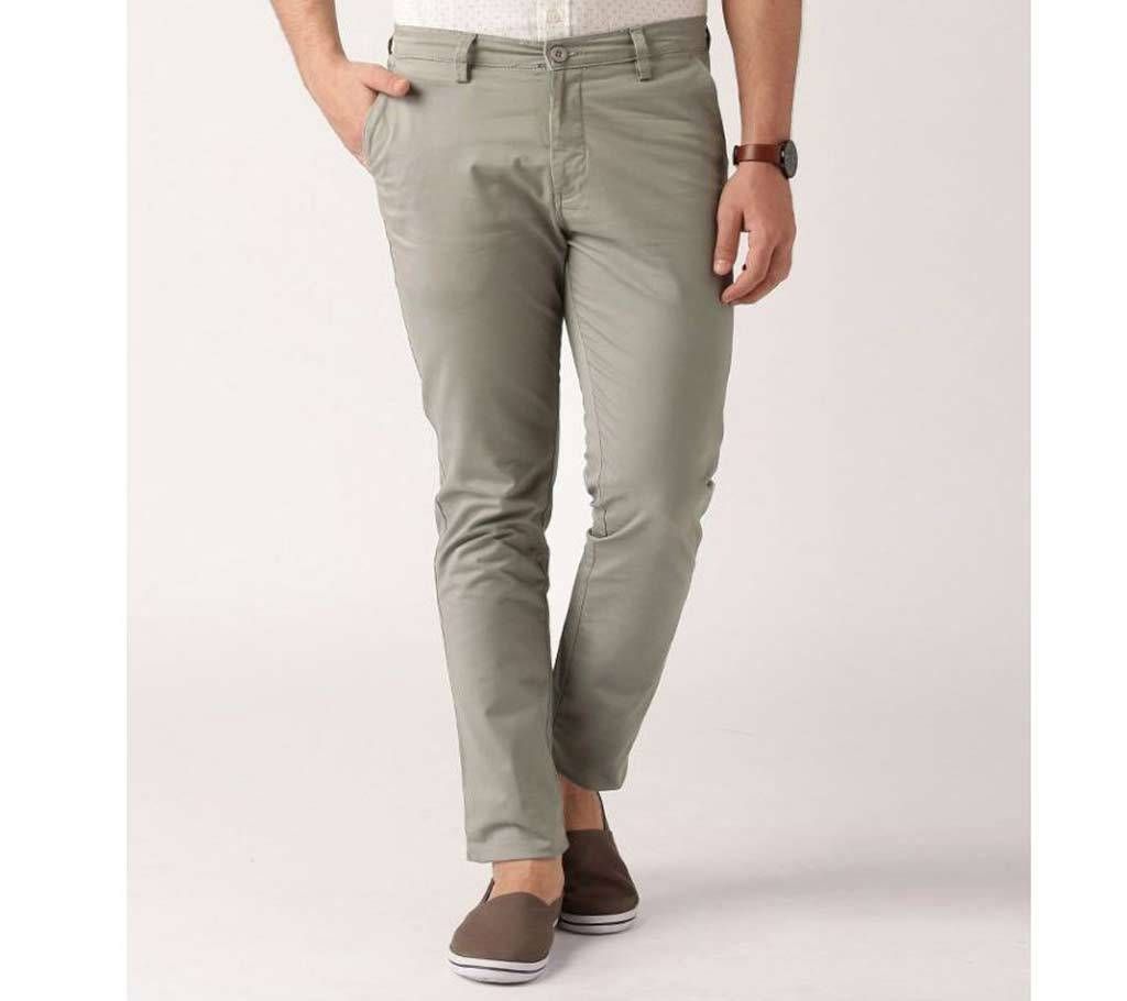 Menz slim fit gabardine full pants - Grey