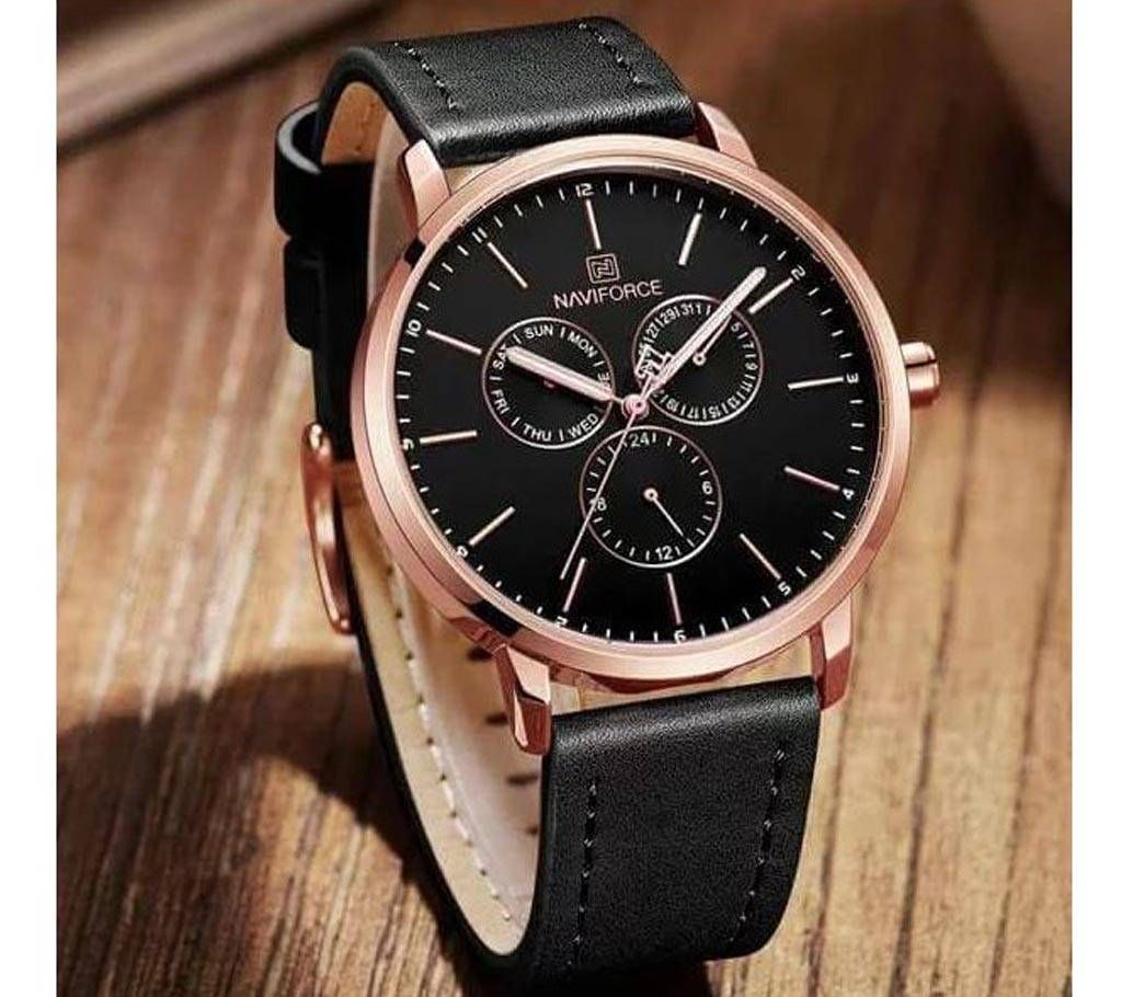 2019 NAVIFORCE 3001 Multifunction Mens Quartz Watch Wrist Watches Top Brand Mens Casual Leather Waterproof D Mens Watch Mens Watch