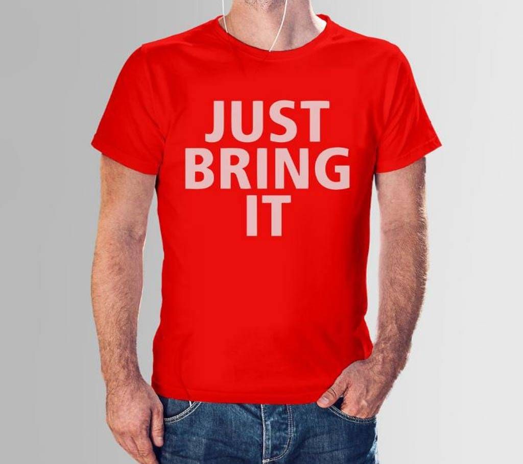 Rubber Print Cotton T-shirt-Just Bring It