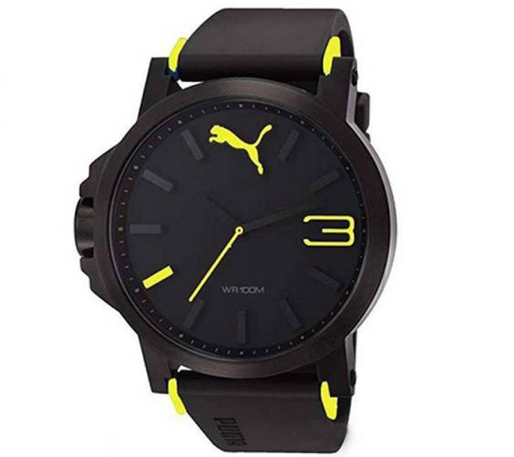 Black Yellow Sport Watch For Men