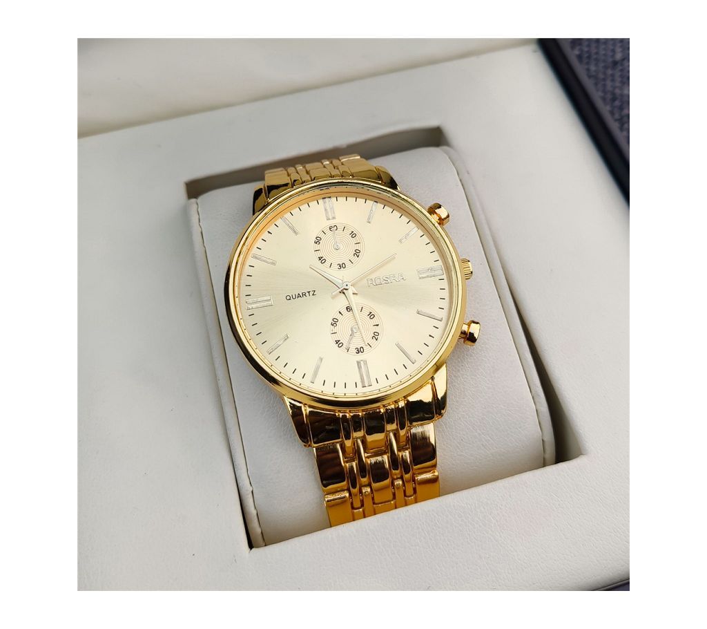 Gents Wrist Watch.-Golden 