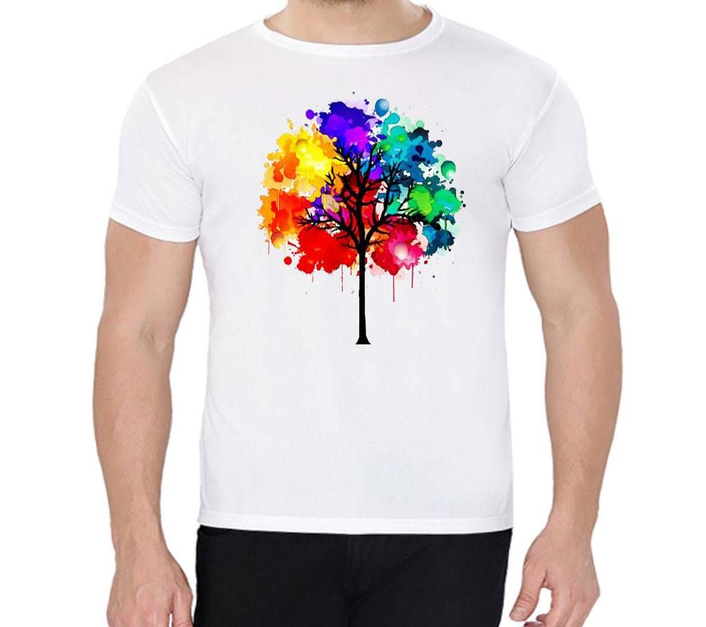Colorful tree - Half Sleeve T-shirt For Men
