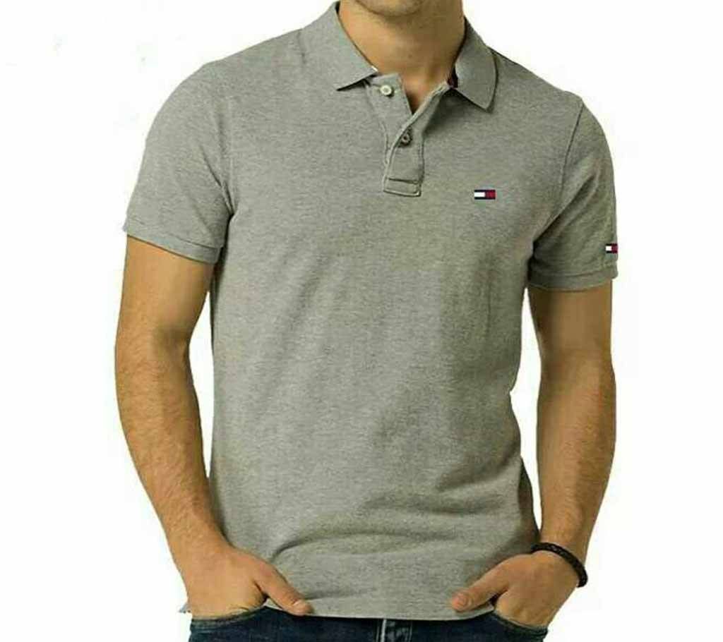Gents Cotton Polo Shirt-Ash