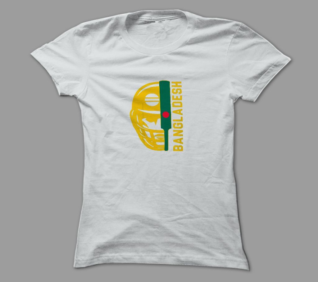 Bat Bangladesh White Polyester T-Shirt
