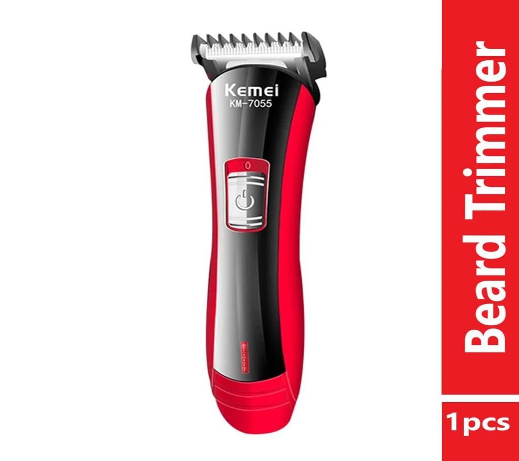Kemei KM-7055 Beard Trimmer With 4 Different Size Clippers