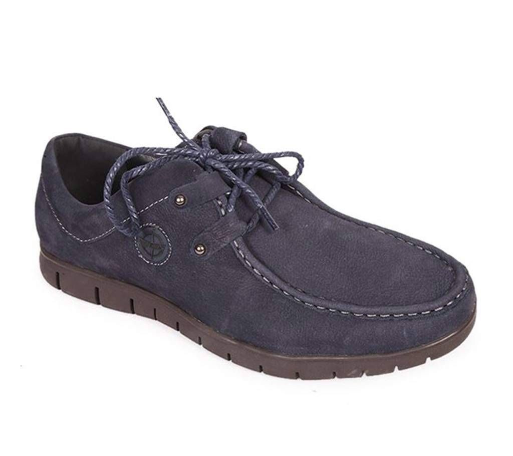 Maverick Men's Navy Blue Suede Leather Casual Shoe

