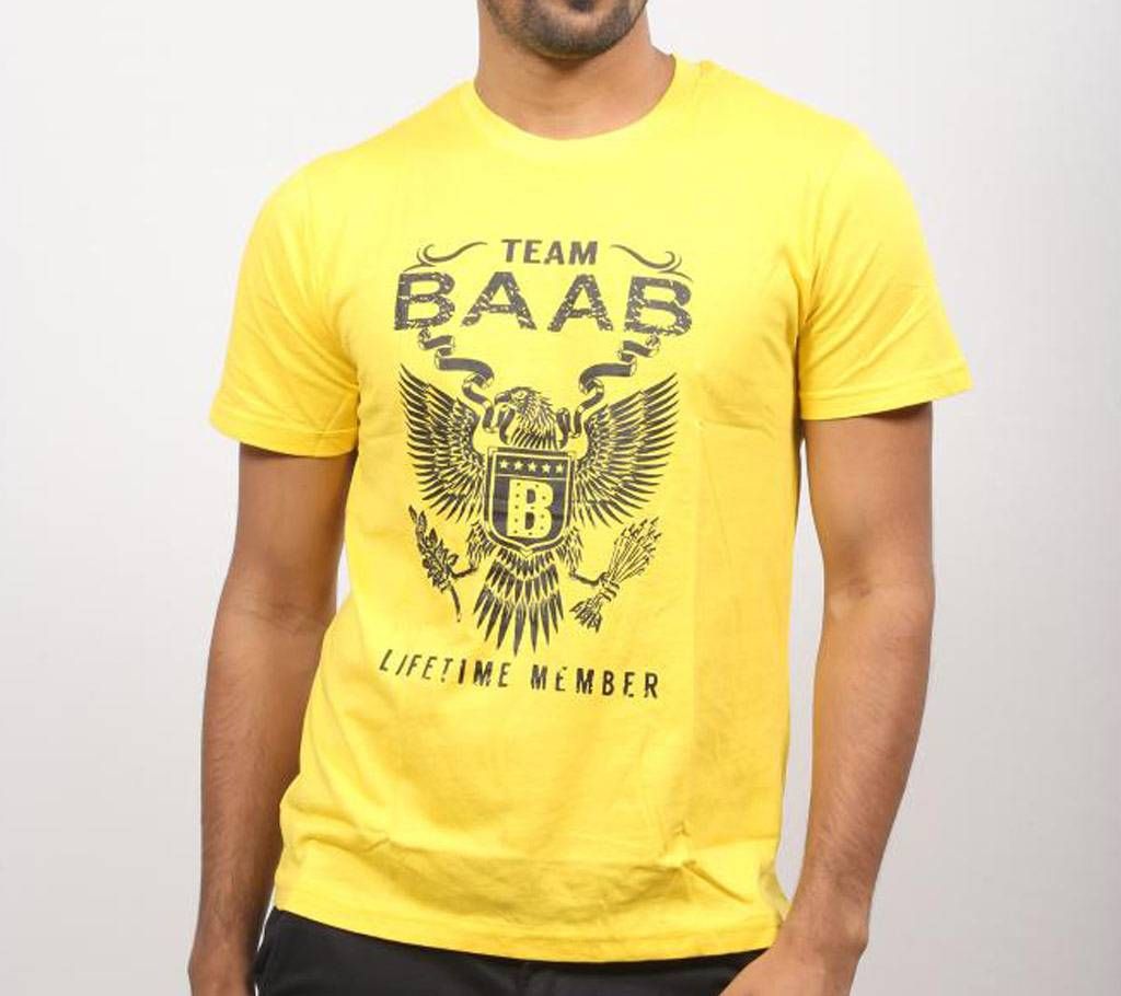 Yellow BAAB Cotton T-Shirt for men