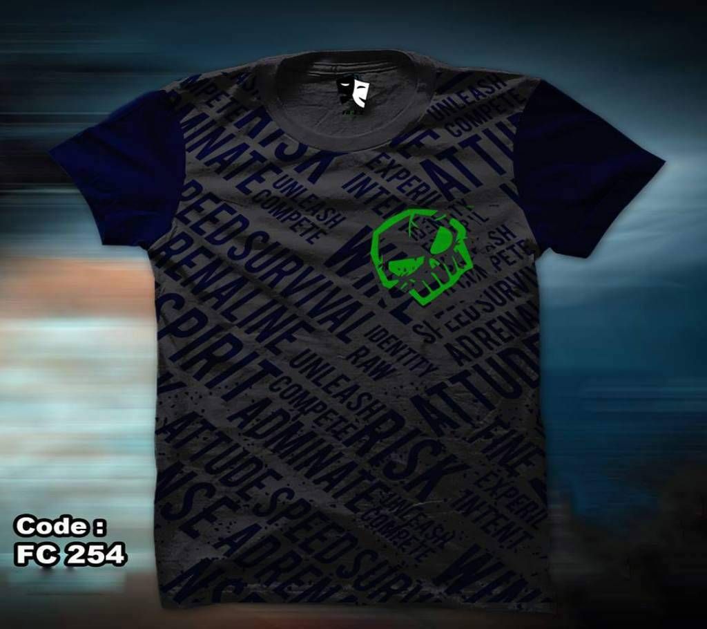 free ghost printed half sleeve cotton t shirt for men 
