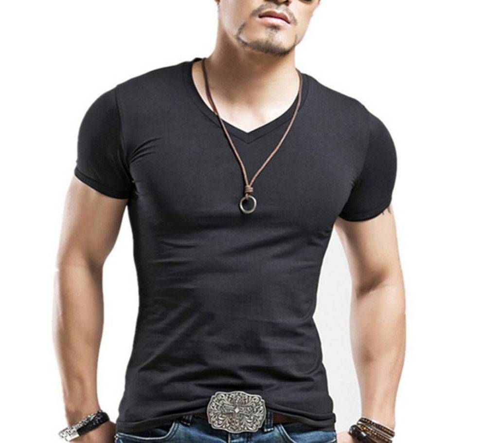 V-Neck Short Sleeve T-Shirt.