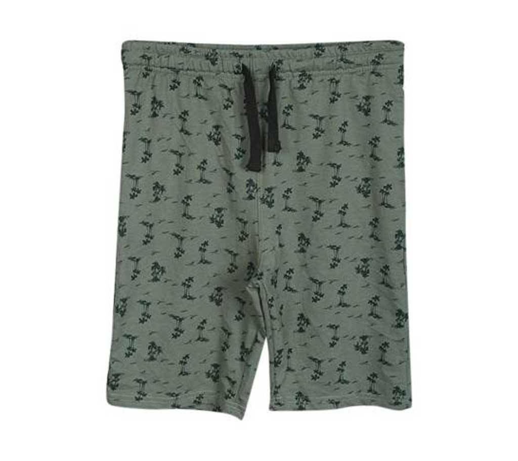 Green  Cotton Shorts for Men