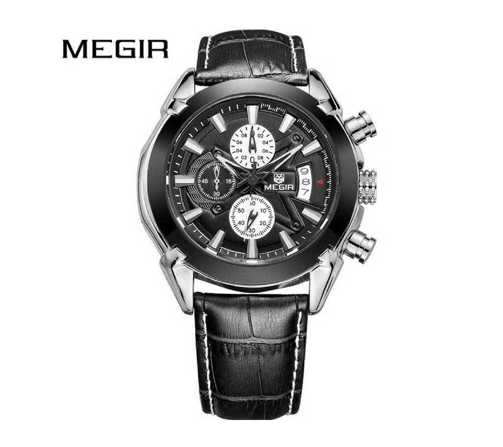 MEGIR 2020 Top Brand Luxury Chronograph Leather Military Watches