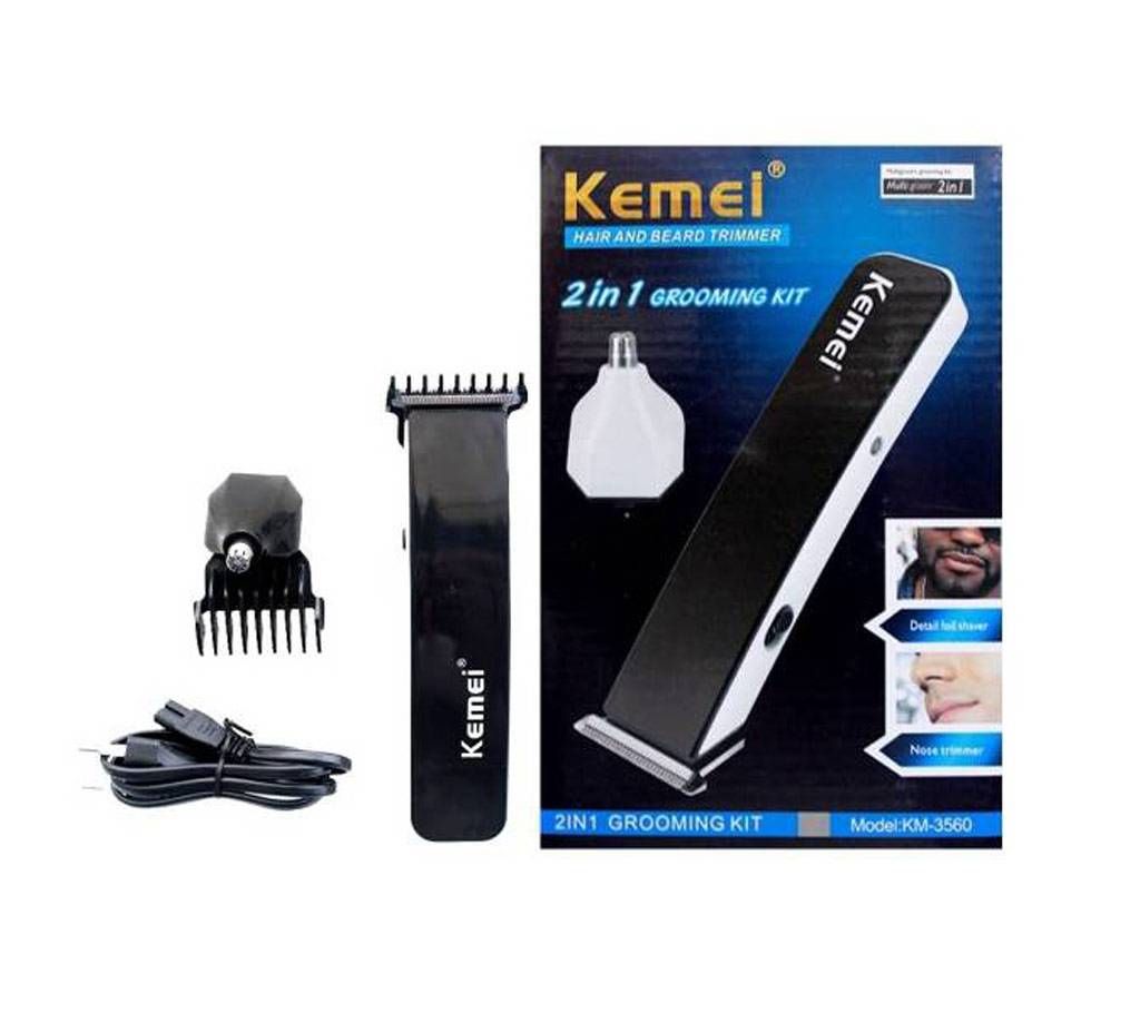 KM-3560 2 In1 Ultra Power Multi Purpose Trimmer - Black