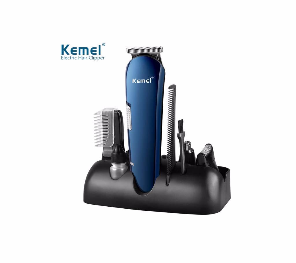 KM-550 Kemei 5 in 1 Rechargeable Hair Trimmer Titanium Hair Clipper Electric Shaver Beard Trimmer USB Chargeable Shaving Clippers