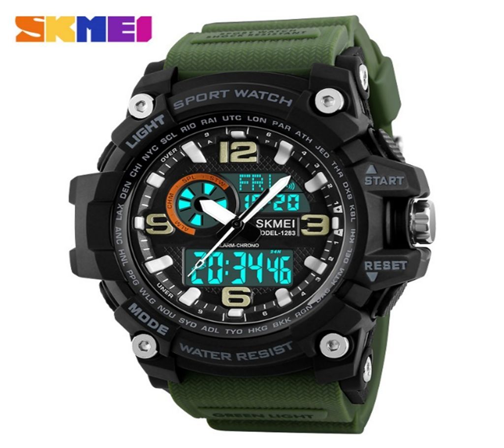 Skmei Analog Digital Watch Green belt for Men(1283AG)-5MB4 2913 1A00  EVR1465