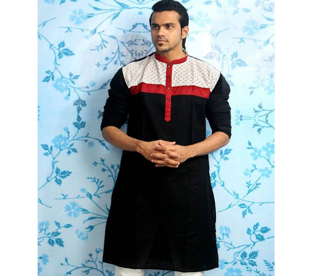 Black all printed Panjabi for Men - MPL 77(Code-SU777)