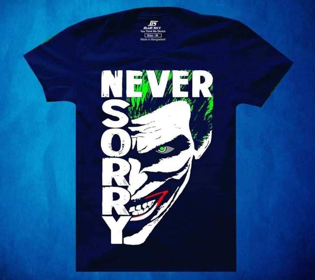 NEVER SORRY Mens Half  sleeve Cotton T-shirt