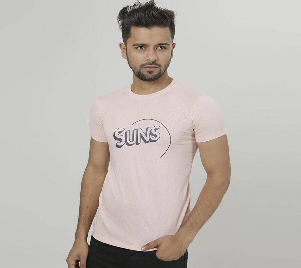 Pink Cotton Fashion T-Short-For Mens