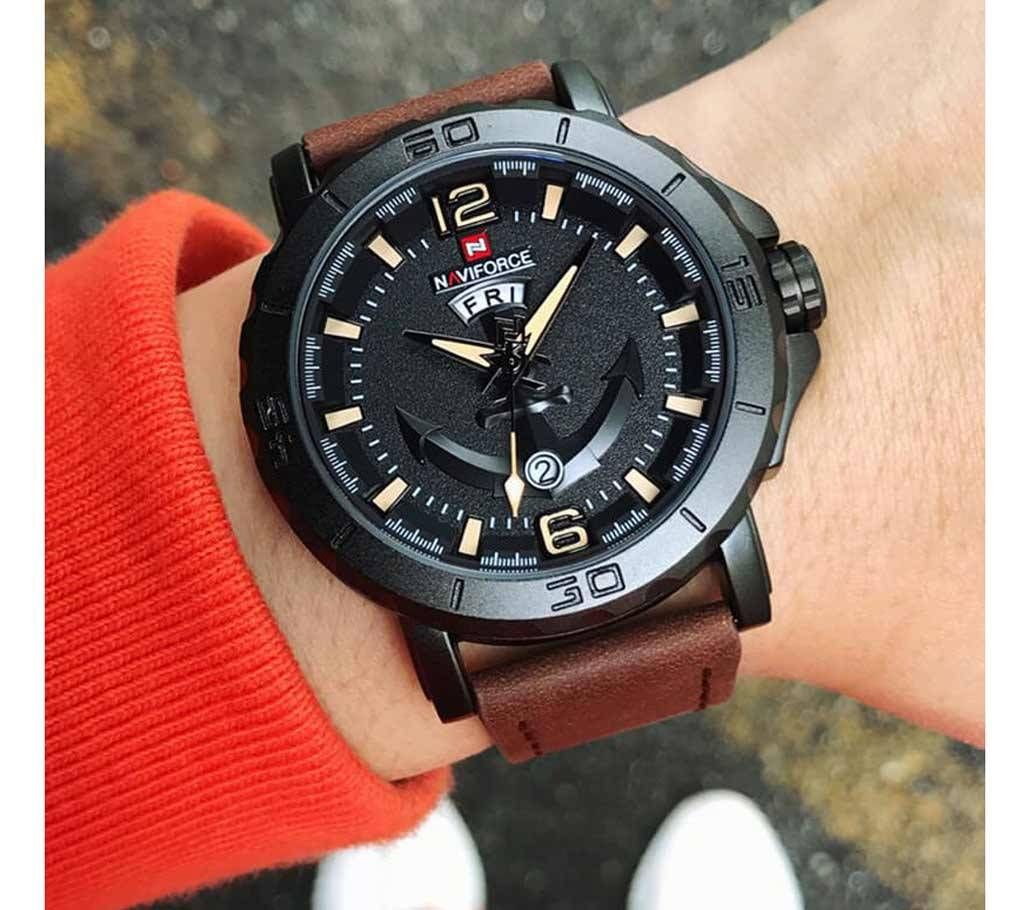 NAVIFORCE 9122 Luxury Brand Men Military Sport Watches Men Analog Quartz Clock relogio masculino Leather Waterproof Wrist Watch