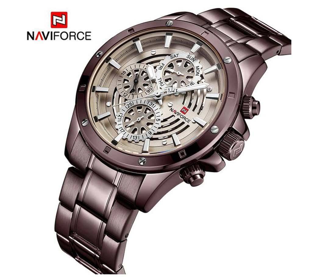 NAVIFORCE 9149 Luxury Brand Men Fashion, Casual, Sports Stainless Steel Quartz Watch Date Week Calendar 24 Hour display