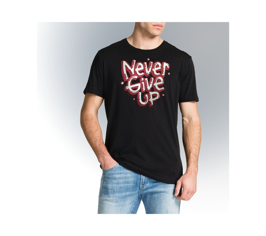 mens T Shirt Never Give Up