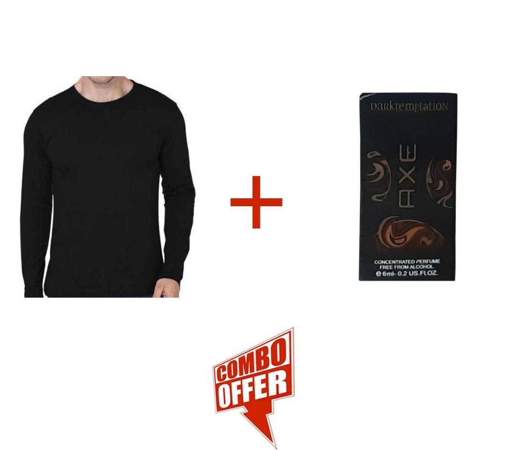 Full Sleeve Cotton T-shirt + AXE Perfume Combo