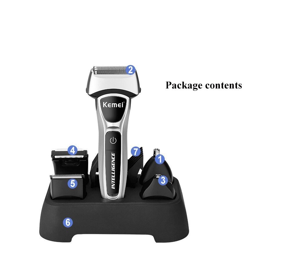 Kemei KM-671 5 in 1 Electric Razors For Men LCD Display Electric Shaver Hair Clipper Waterpoof Nose Hair Trimmer
