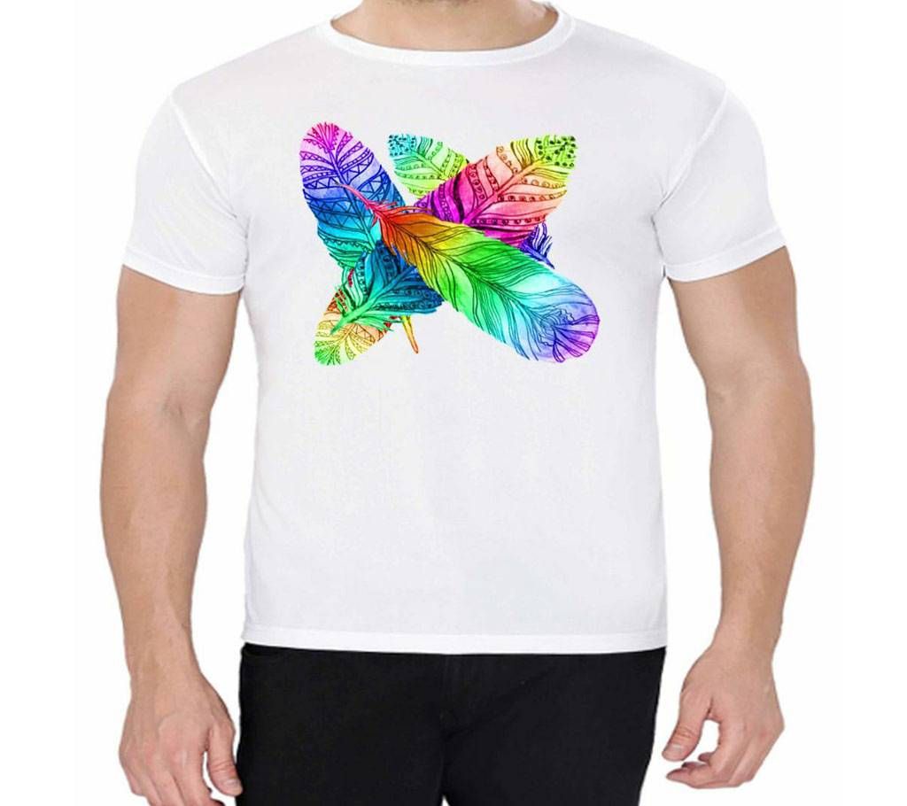 Colorful Fether - Half Sleeve T-shirt For Men