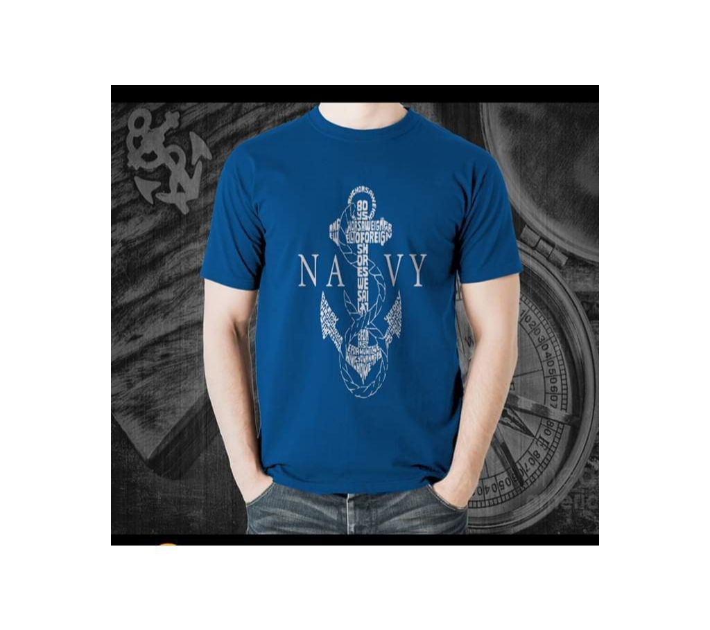 Navy Designed T-shirt for Men