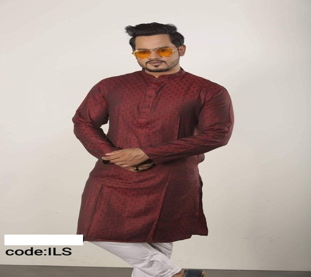 Cotton Panjabi (Red + Maroon)
