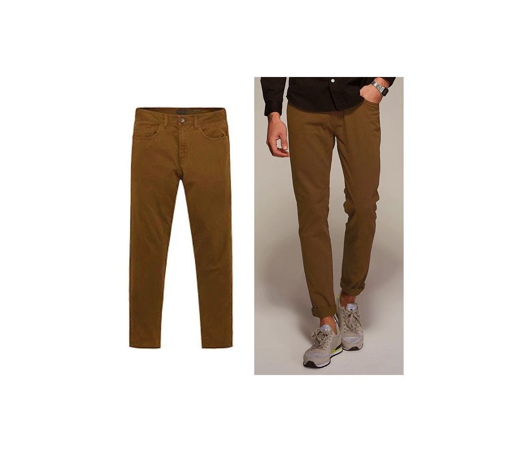 CROSSBE Wood Brown NON-Stretch Chinos Pant - CAP