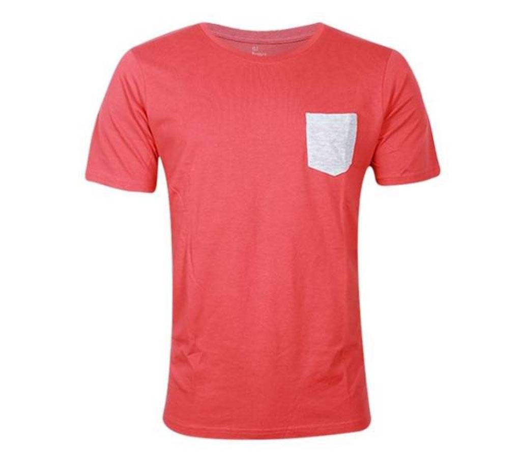 Red Cotton Short Sleeve T-shirt For Men
