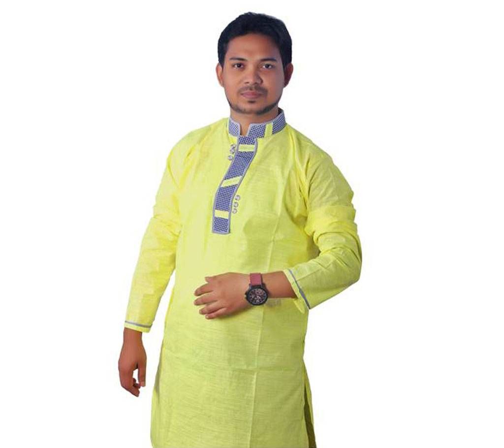 Boishakhi Lemon Cotton Semi Long Panjabi