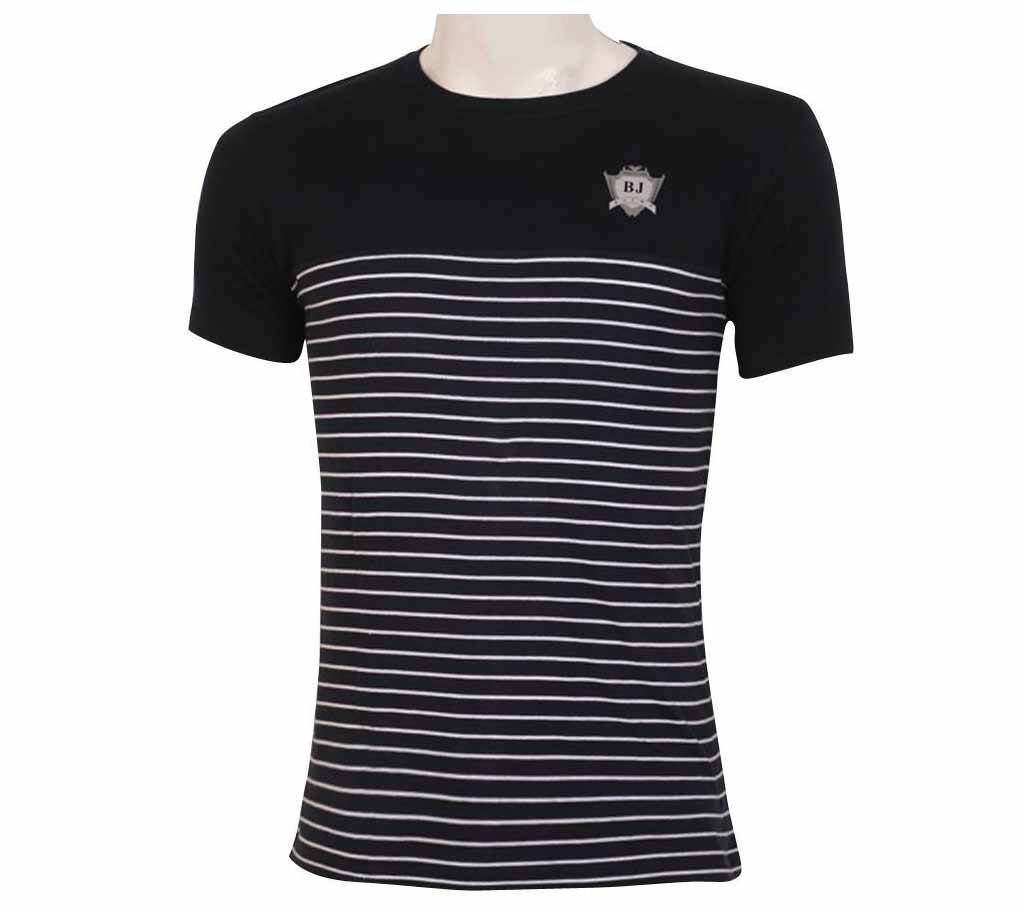 Gray Cotton Short Sleeves Tshirt For Men