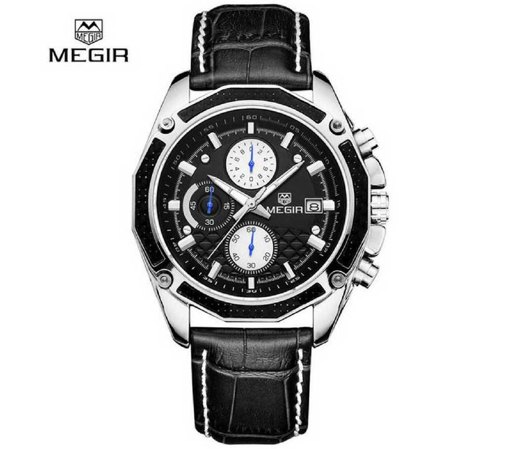 MEGIR 2015 Top Brand Luxury Chronograph Leather Military Watches