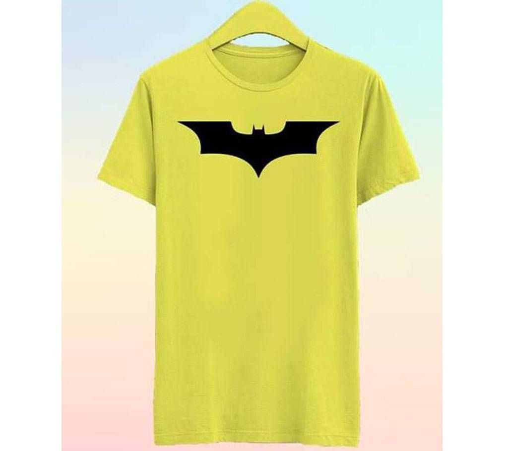 Yellow Batman Half Sleeve Cotton T shirt For Men 