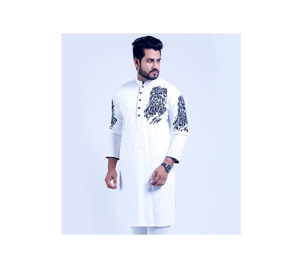 Indian Semi Long Cotton Punjabi (Design)