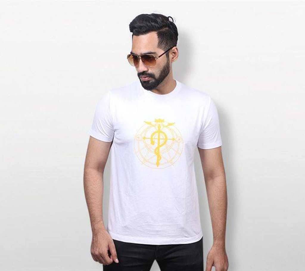Snake question round neck cotton T-shirt for men 
