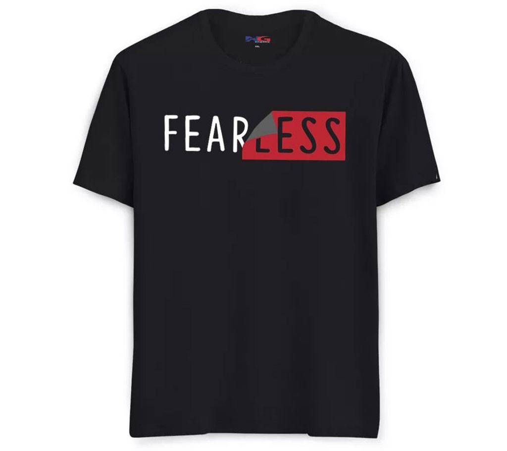 Rubber Print Summer T-shirt - 606 - Black - Fearless - LEB