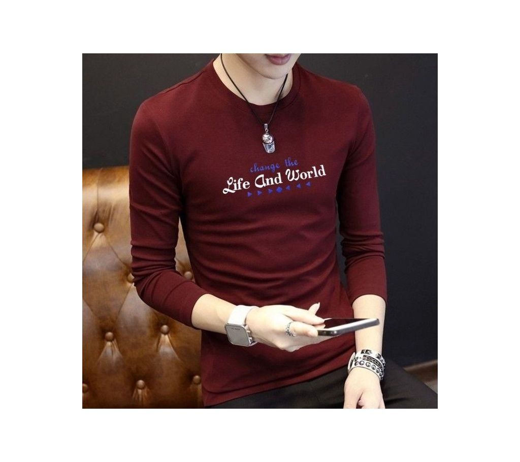 Red acrylic full Sleeve Tshirt 