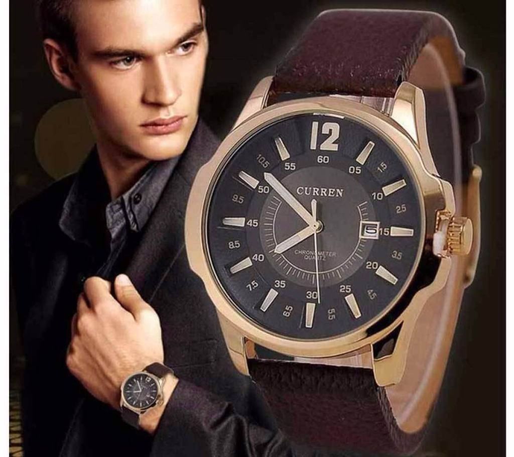 Curren Pu Leather Analog Watch - Brown (Copy)