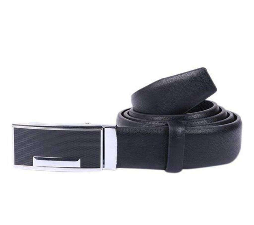 Black Leather Auto Gear Belt For Men-CSB-223