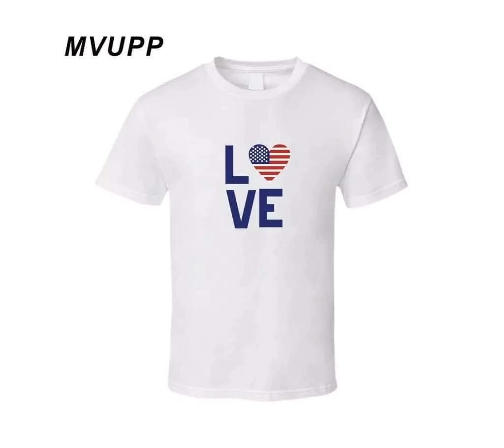 Love half sleeve cotton T-shirt for men 