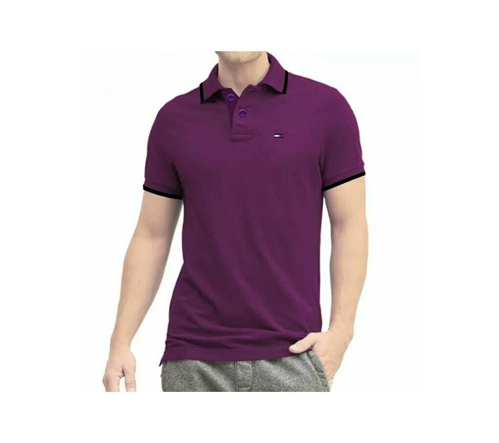 Gents Cotton Polo Shirt-Purple