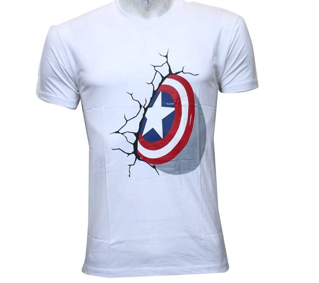 Captain America Mens T- Shirt - White