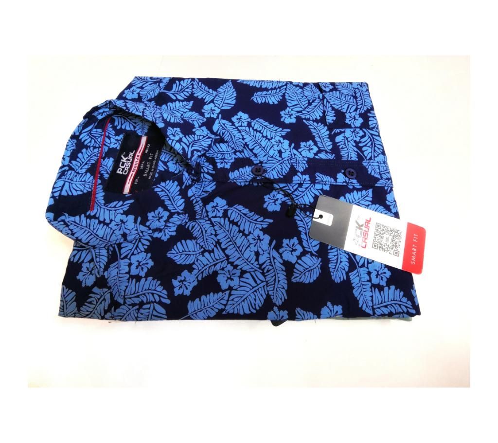 Blue Mens Full Sleeve Cotton Shirt For Men 